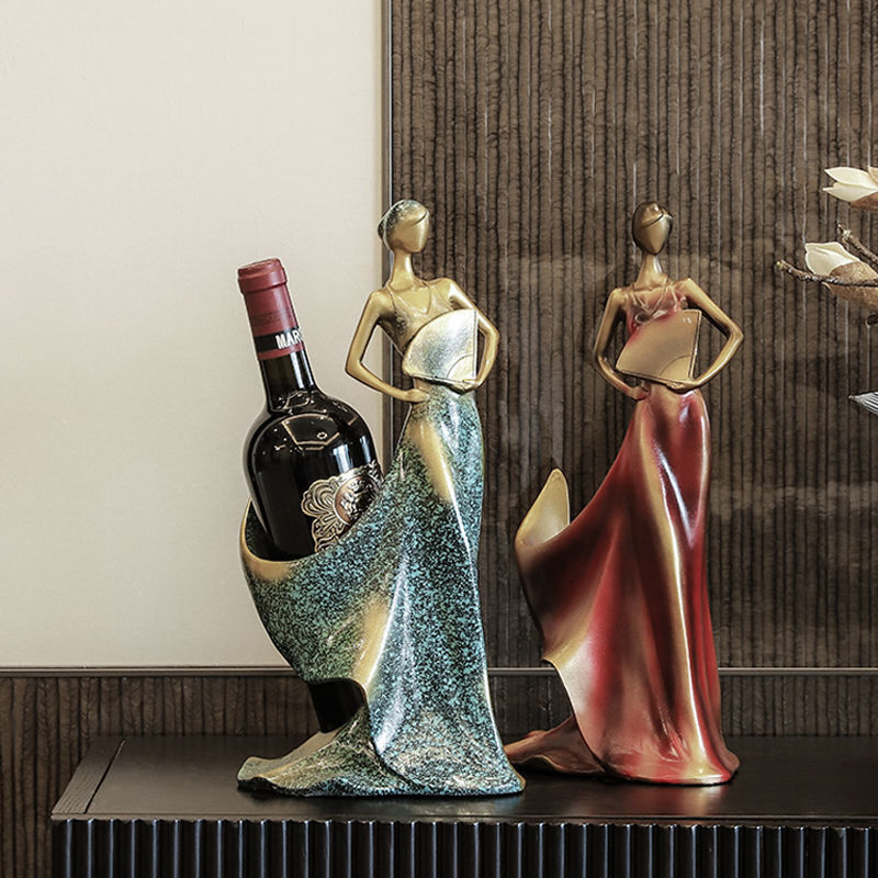 Handcrafted Decorative Wine Rack – Chinese Style Home Ornament for Living Room, Bedroom, Tabletop, Cabinet or Balcony Display