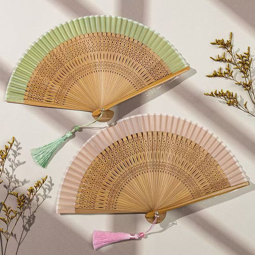 Chinese Folding Hand Fan – Traditional Oriental Dance Fan for Summer, Luck & Grace | Portable Vintage Style Fan with Good Fortune Motif