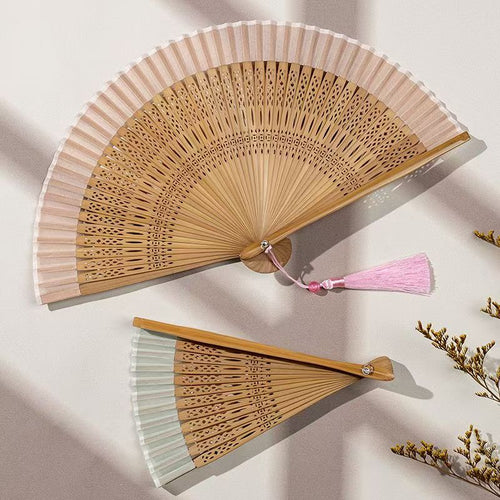 Chinese Folding Hand Fan – Traditional Oriental Dance Fan for Summer, Luck & Grace | Portable Vintage Style Fan with Good Fortune Motif